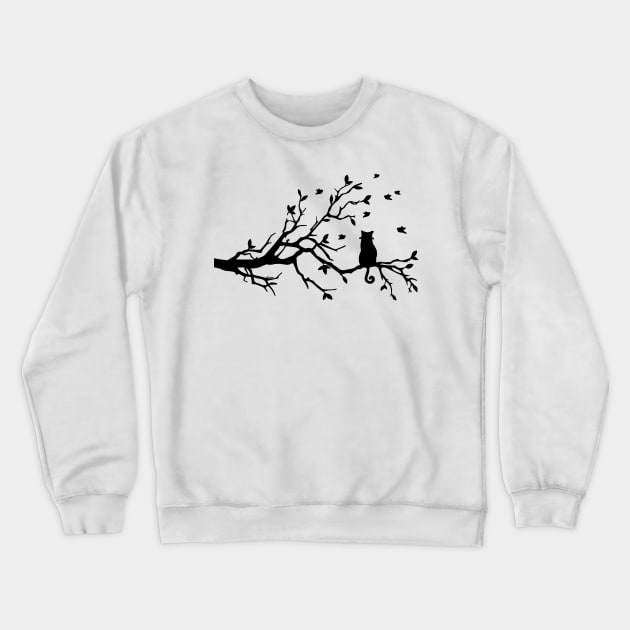 Cat On A Brench Crewneck Sweatshirt by scdesigns